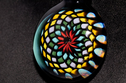 Multicolored Mandala Pendant | Fillacello Glass Art | Heady Sacred Geometry Jewelry