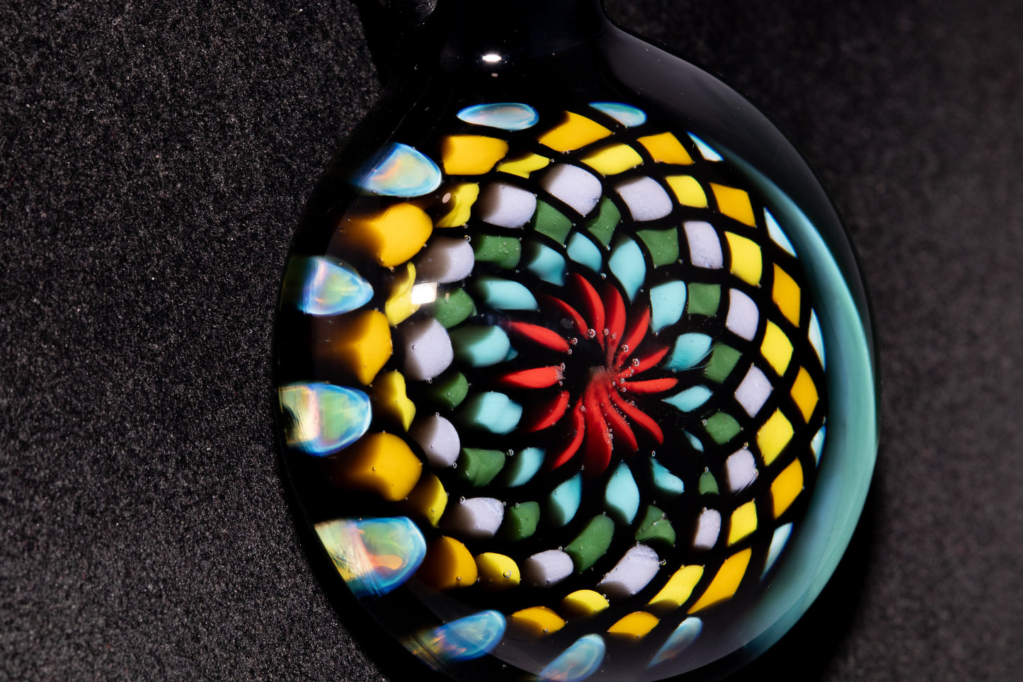 Multicolored Mandala Pendant | Fillacello Glass Art | Heady Sacred Geometry Jewelry