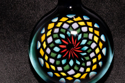 Multicolored Mandala Pendant | Fillacello Glass Art | Heady Sacred Geometry Jewelry