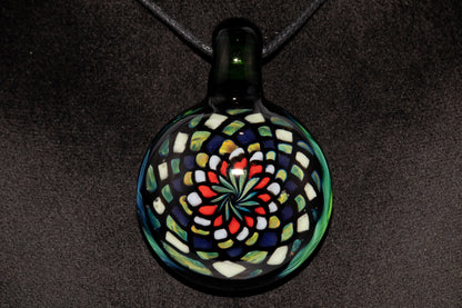 Handmade Mandala Glass Pendant | Vibrant Rainbow Fillacello | Psychedelic Jewelry Art