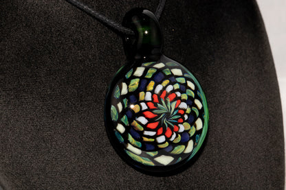 Handmade Mandala Glass Pendant | Vibrant Rainbow Fillacello | Psychedelic Jewelry Art