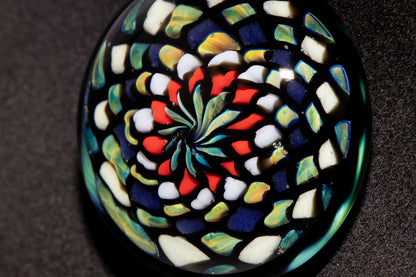 Handmade Mandala Glass Pendant | Vibrant Rainbow Fillacello | Psychedelic Jewelry Art