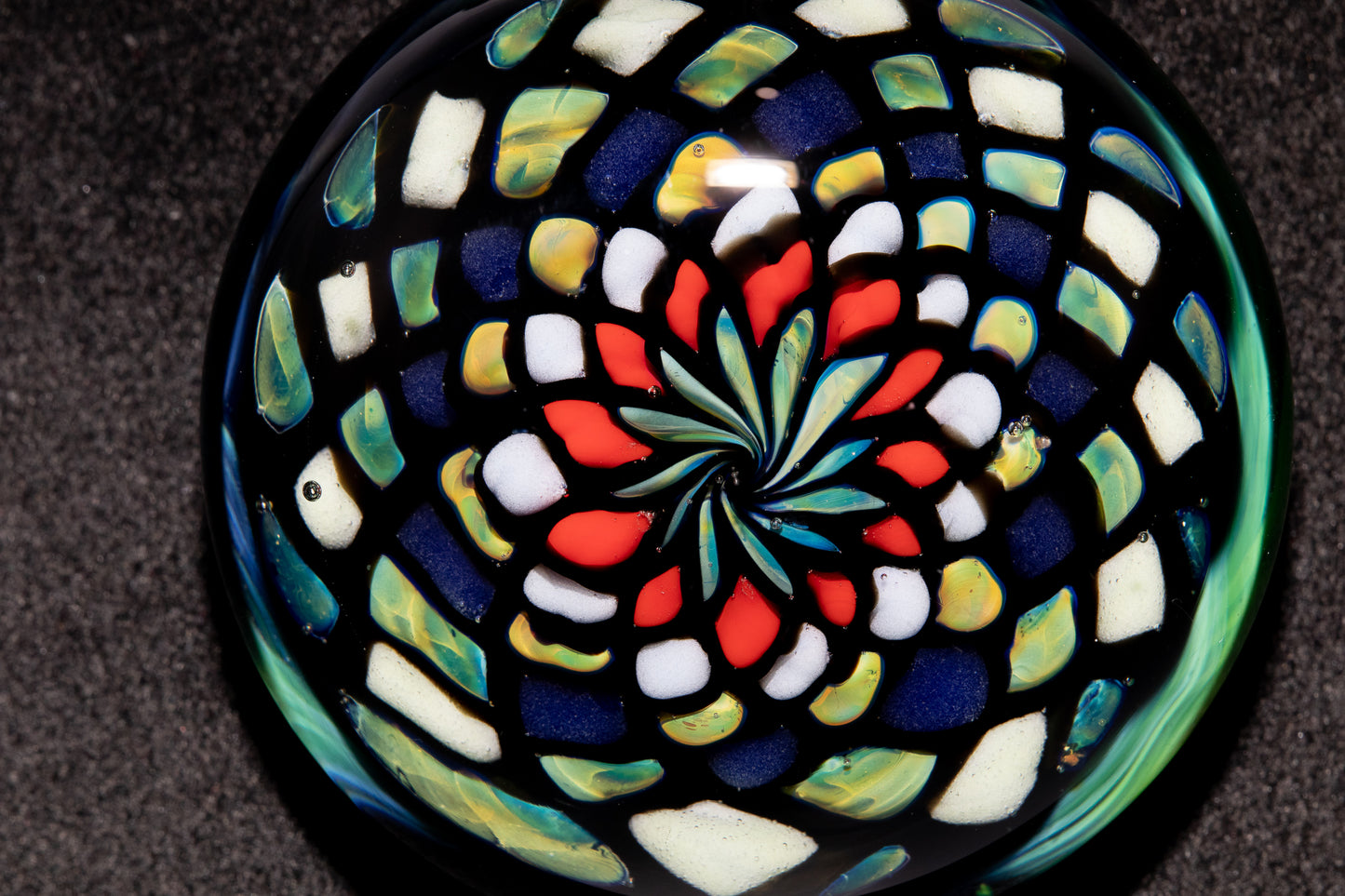 Handmade Mandala Glass Pendant | Vibrant Rainbow Fillacello | Psychedelic Jewelry Art