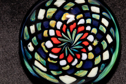 Handmade Mandala Glass Pendant | Vibrant Rainbow Fillacello | Psychedelic Jewelry Art