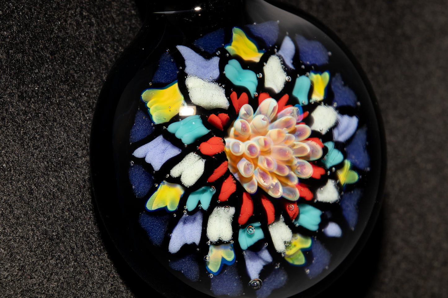 Unique Mandala Glass Pendant | Colorful Fillacello Design | Sacred Geometry Jewelry Art