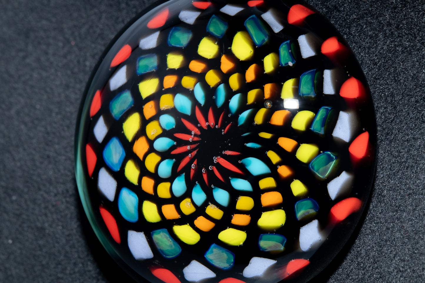 Artisan Mandala Pendant | Multicolor Glass Symmetry | Heady Psychedelic Wearable Art