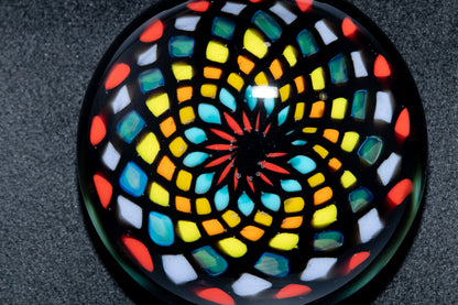 Artisan Mandala Pendant | Multicolor Glass Symmetry | Heady Psychedelic Wearable Art