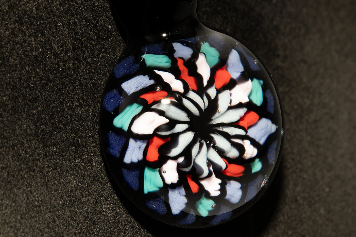 Handmade Mandala Glass Pendant | Vibrant Rainbow Fillacello | Psychedelic Jewelry Art