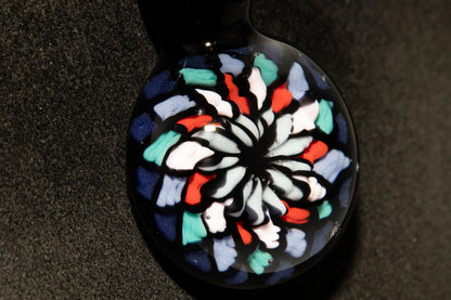 Handmade Mandala Glass Pendant | Vibrant Rainbow Fillacello | Psychedelic Jewelry Art