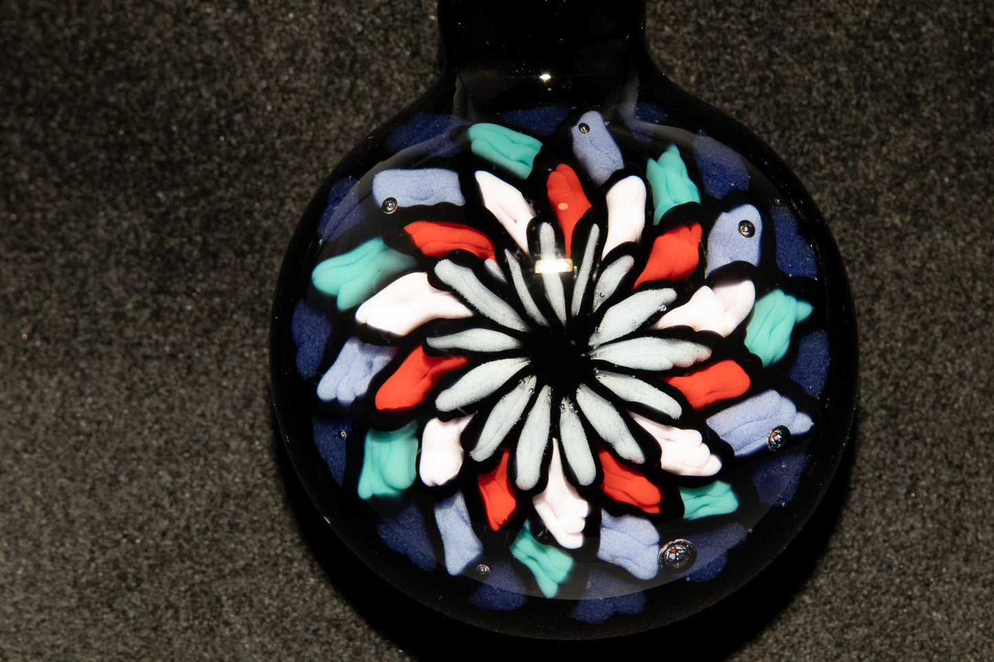 Handmade Mandala Glass Pendant | Vibrant Rainbow Fillacello | Psychedelic Jewelry Art