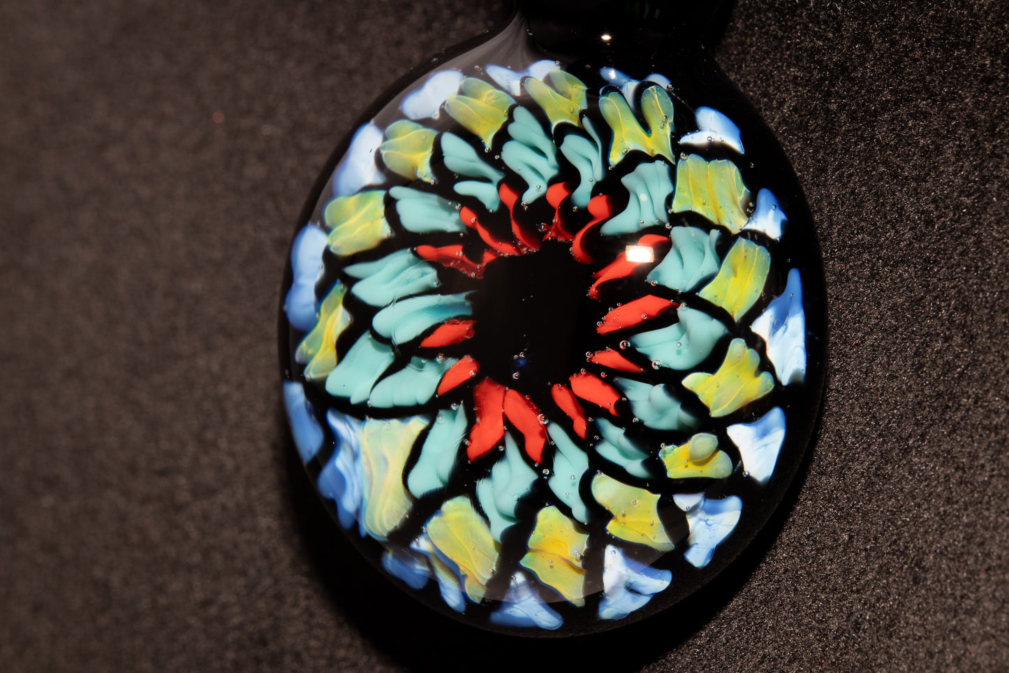 Multicolored Mandala Pendant | Fillacello Glass Art | Heady Sacred Geometry Jewelry