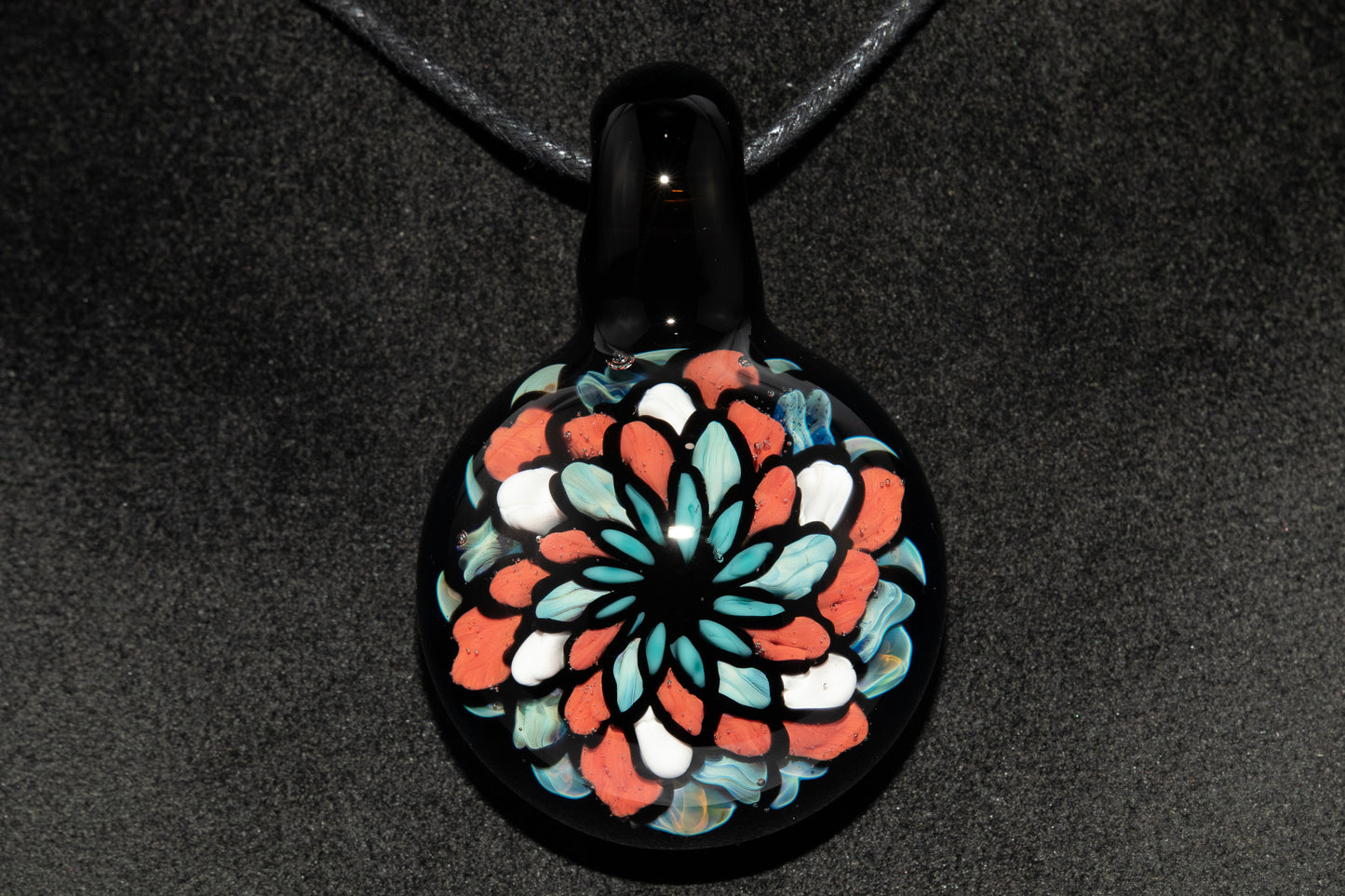 Multicolored Mandala Pendant | Fillacello Glass Art | Heady Sacred Geometry Jewelry