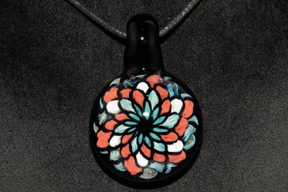 Multicolored Mandala Pendant | Fillacello Glass Art | Heady Sacred Geometry Jewelry