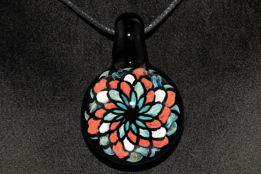 Multicolored Mandala Pendant | Fillacello Glass Art | Heady Sacred Geometry Jewelry