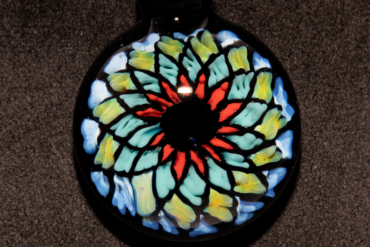 Multicolored Mandala Pendant | Fillacello Glass Art | Heady Sacred Geometry Jewelry