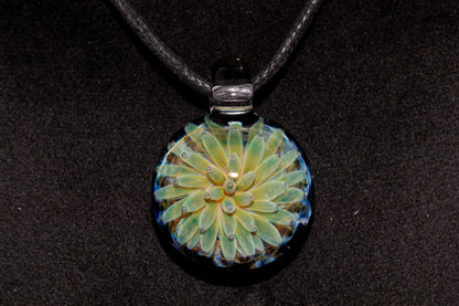 Handmade Glass Pendant | Air Trap Implosion Jewelry | Galaxy Flower Necklace | Space Nebula Art | Unique Artisan Pendant