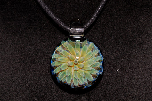 Handmade Glass Pendant | Air Trap Implosion Jewelry | Galaxy Flower Necklace | Space Nebula Art | Unique Artisan Pendant