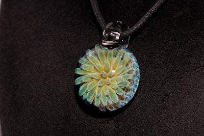 Handmade Glass Pendant | Air Trap Implosion Jewelry | Galaxy Flower Necklace | Space Nebula Art | Unique Artisan Pendant