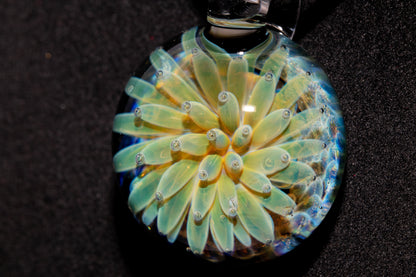 Handmade Glass Pendant | Air Trap Implosion Jewelry | Galaxy Flower Necklace | Space Nebula Art | Unique Artisan Pendant