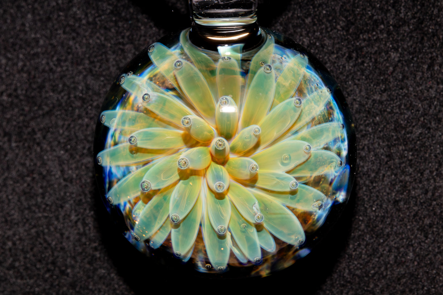 Handmade Glass Pendant | Air Trap Implosion Jewelry | Galaxy Flower Necklace | Space Nebula Art | Unique Artisan Pendant