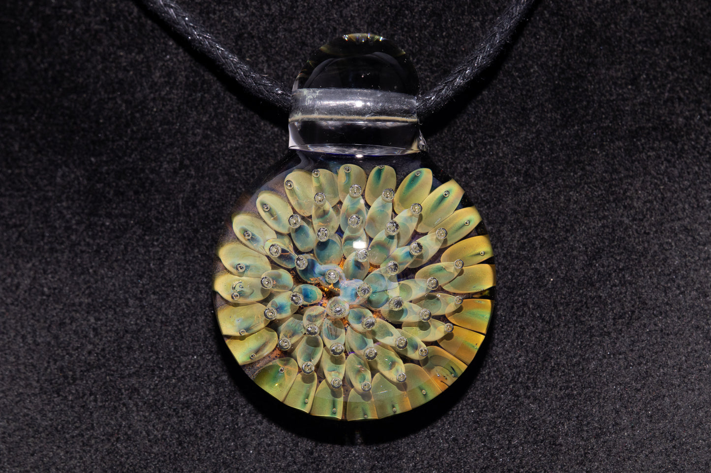 Floral Galaxy Glass Pendant | Space Anemone Necklace | Implosion Art Jewelry | Air Trap Nebula Pendant | One of a Kind Glass