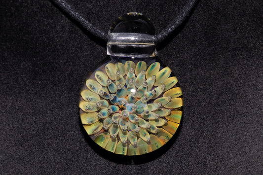 Floral Galaxy Glass Pendant | Space Anemone Necklace | Implosion Art Jewelry | Air Trap Nebula Pendant | One of a Kind Glass