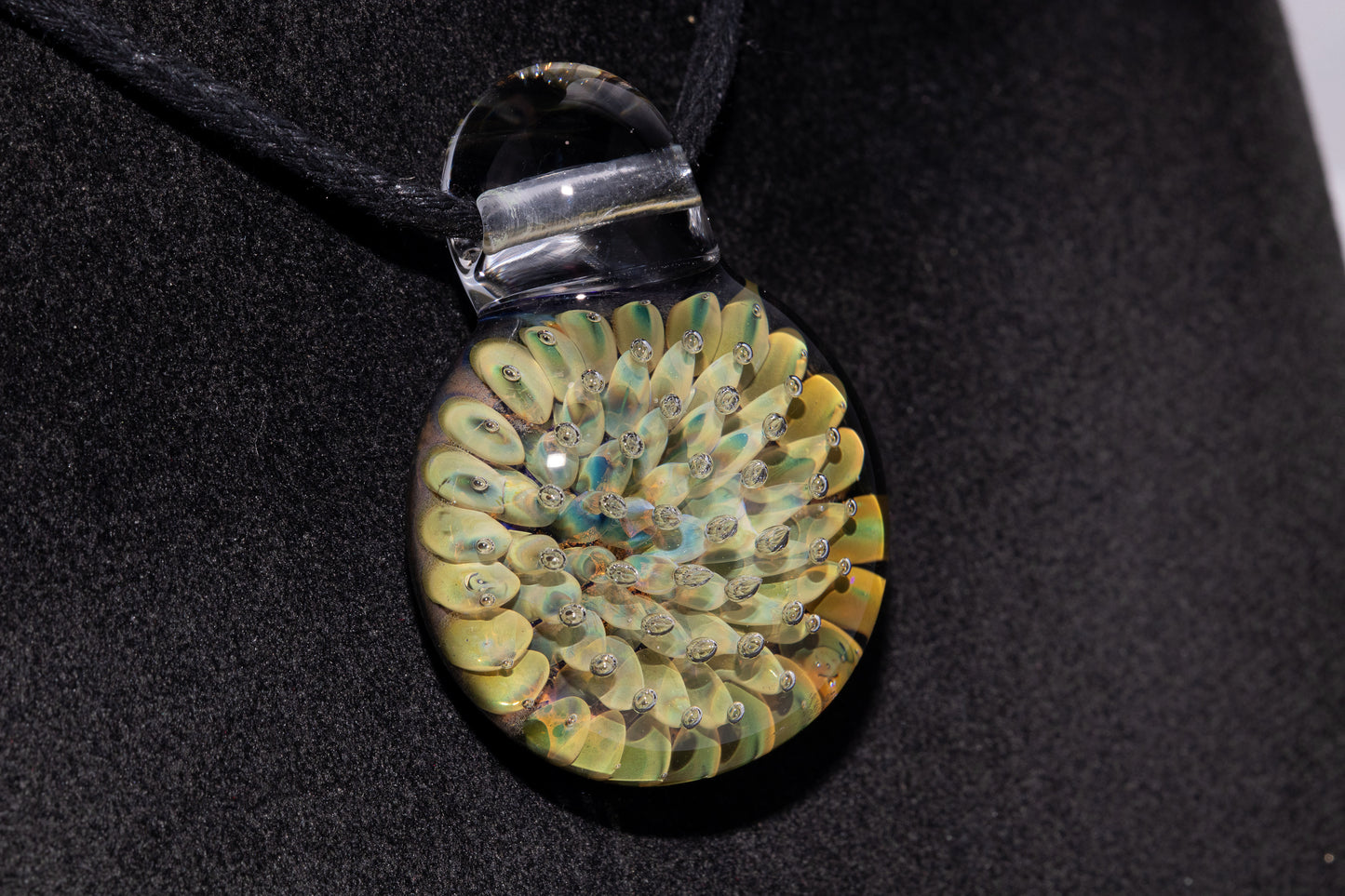 Floral Galaxy Glass Pendant | Space Anemone Necklace | Implosion Art Jewelry | Air Trap Nebula Pendant | One of a Kind Glass