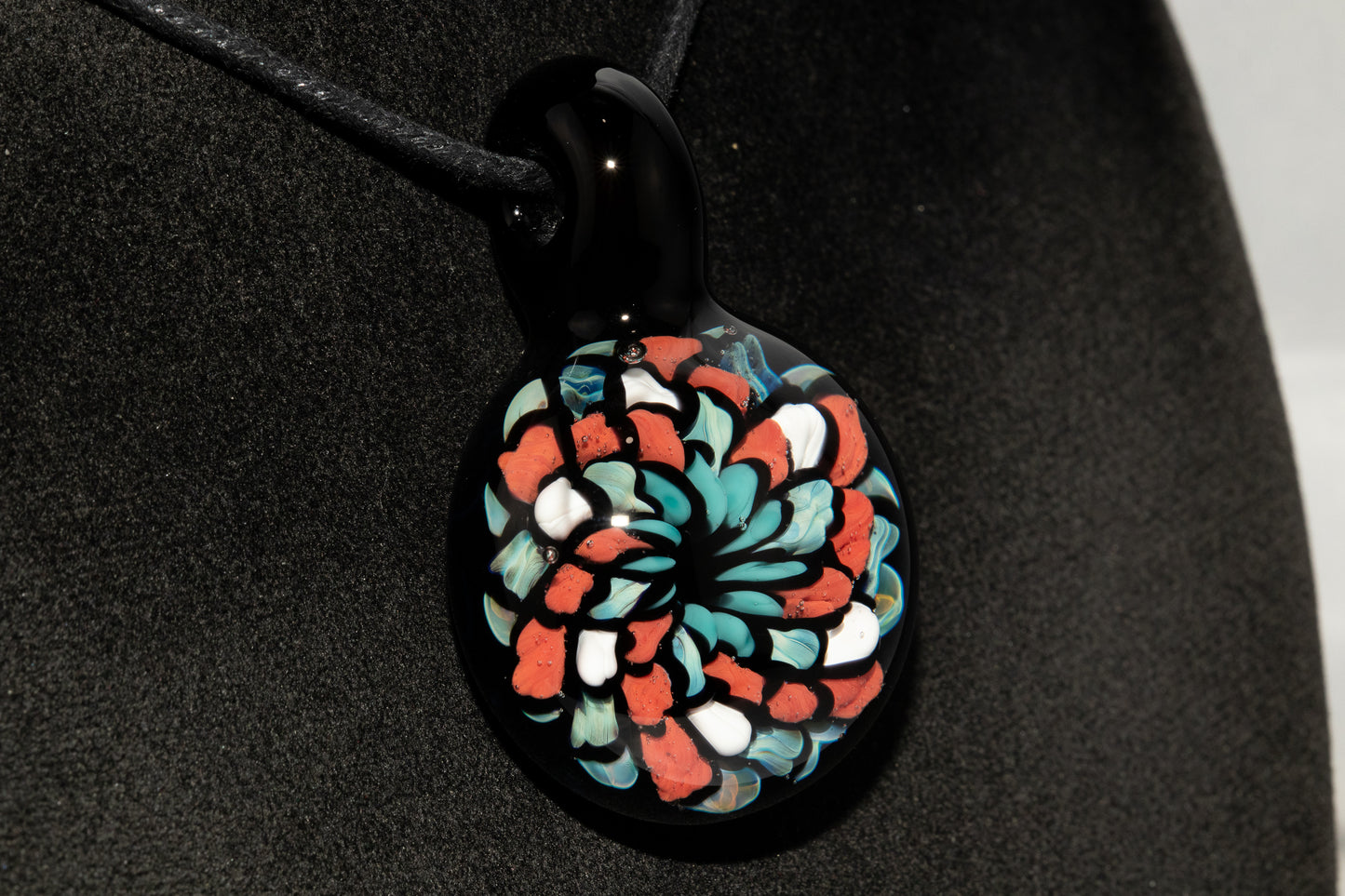 Multicolored Mandala Pendant | Fillacello Glass Art | Heady Sacred Geometry Jewelry