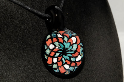 Multicolored Mandala Pendant | Fillacello Glass Art | Heady Sacred Geometry Jewelry