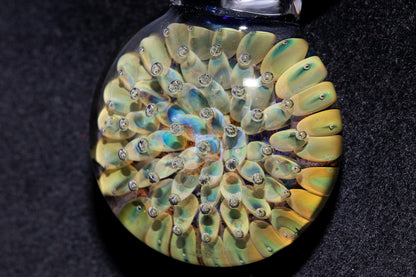Floral Galaxy Glass Pendant | Space Anemone Necklace | Implosion Art Jewelry | Air Trap Nebula Pendant | One of a Kind Glass