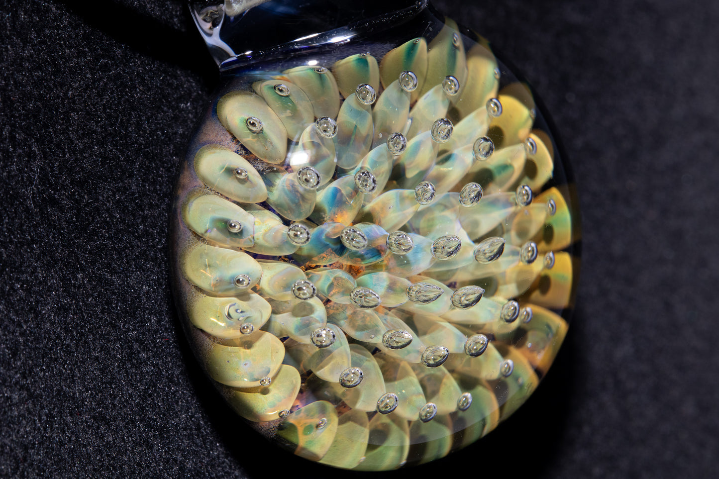 Floral Galaxy Glass Pendant | Space Anemone Necklace | Implosion Art Jewelry | Air Trap Nebula Pendant | One of a Kind Glass