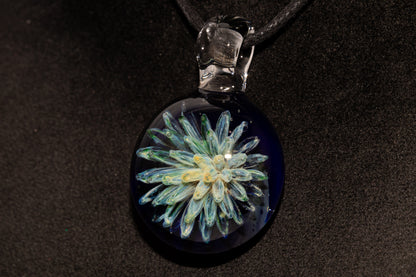 Handmade Glass Pendant | Air Trap Implosion Jewelry | Galaxy Flower Necklace | Space Nebula Art | Unique Artisan Pendant