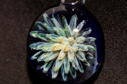 Handmade Glass Pendant | Air Trap Implosion Jewelry | Galaxy Flower Necklace | Space Nebula Art | Unique Artisan Pendant