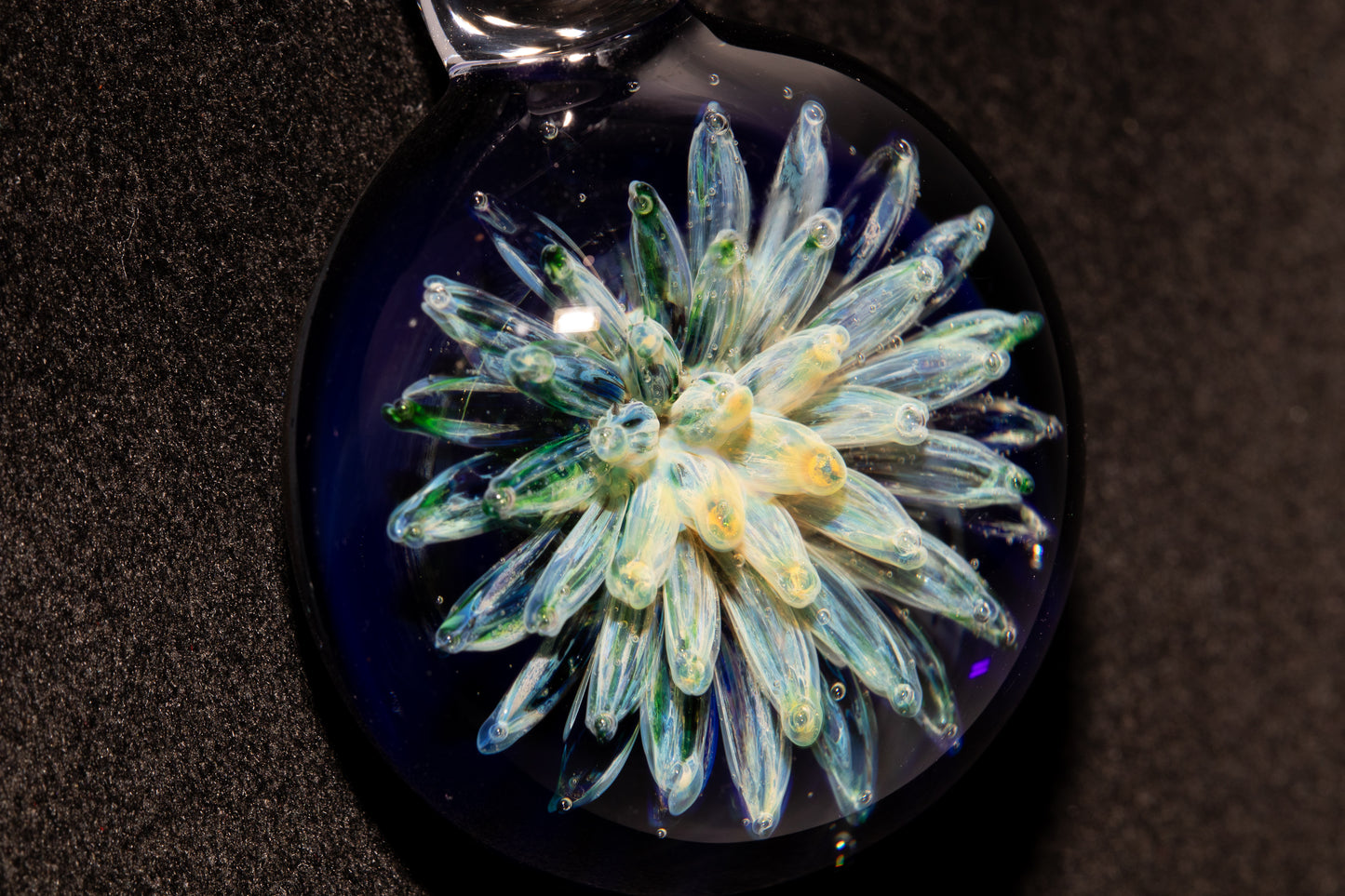 Handmade Glass Pendant | Air Trap Implosion Jewelry | Galaxy Flower Necklace | Space Nebula Art | Unique Artisan Pendant