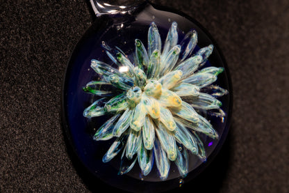 Handmade Glass Pendant | Air Trap Implosion Jewelry | Galaxy Flower Necklace | Space Nebula Art | Unique Artisan Pendant