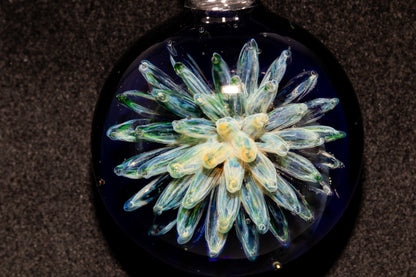 Handmade Glass Pendant | Air Trap Implosion Jewelry | Galaxy Flower Necklace | Space Nebula Art | Unique Artisan Pendant