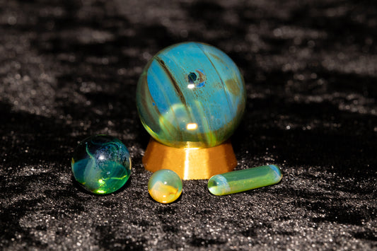 Matching Solid Color Marble Set | 25mm Glass Marbles | Handblown Borosilicate Glass | Collectible Functional Glass