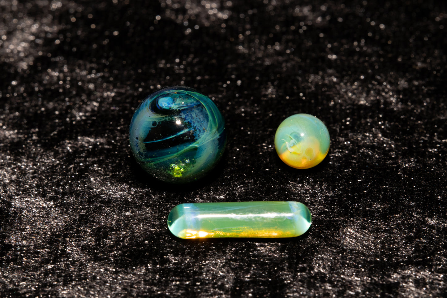 Matching Solid Color Marble Set | 25mm Glass Marbles | Handblown Borosilicate Glass | Collectible Functional Glass