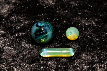 Matching Solid Color Marble Set | 25mm Glass Marbles | Handblown Borosilicate Glass | Collectible Functional Glass