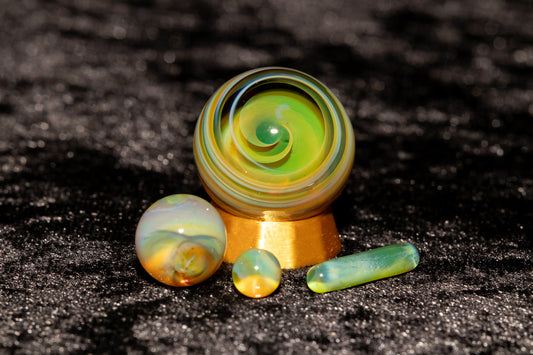 Matching Solid Color Marble Set | 25mm Glass Marbles | Handblown Borosilicate Glass | Collectible Functional Glass