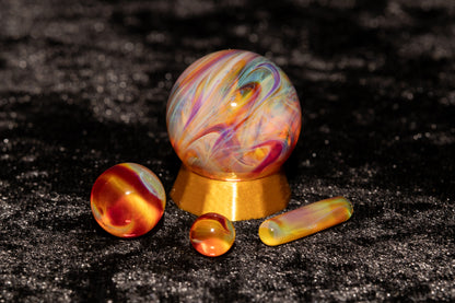 Matching Solid Color Marble Set | 25mm Glass Marbles | Handblown Borosilicate Glass | Collectible Functional Glass