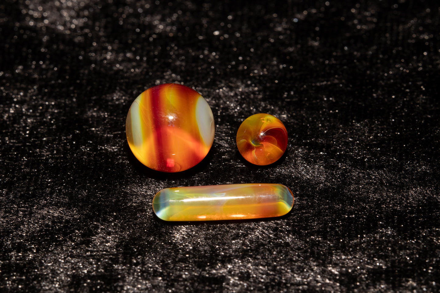 Matching Solid Color Marble Set | 25mm Glass Marbles | Handblown Borosilicate Glass | Collectible Functional Glass