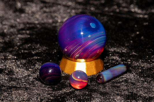 Matching Solid Color Marble Set | 25mm Glass Marbles | Handblown Borosilicate Glass | Collectible Functional Glass