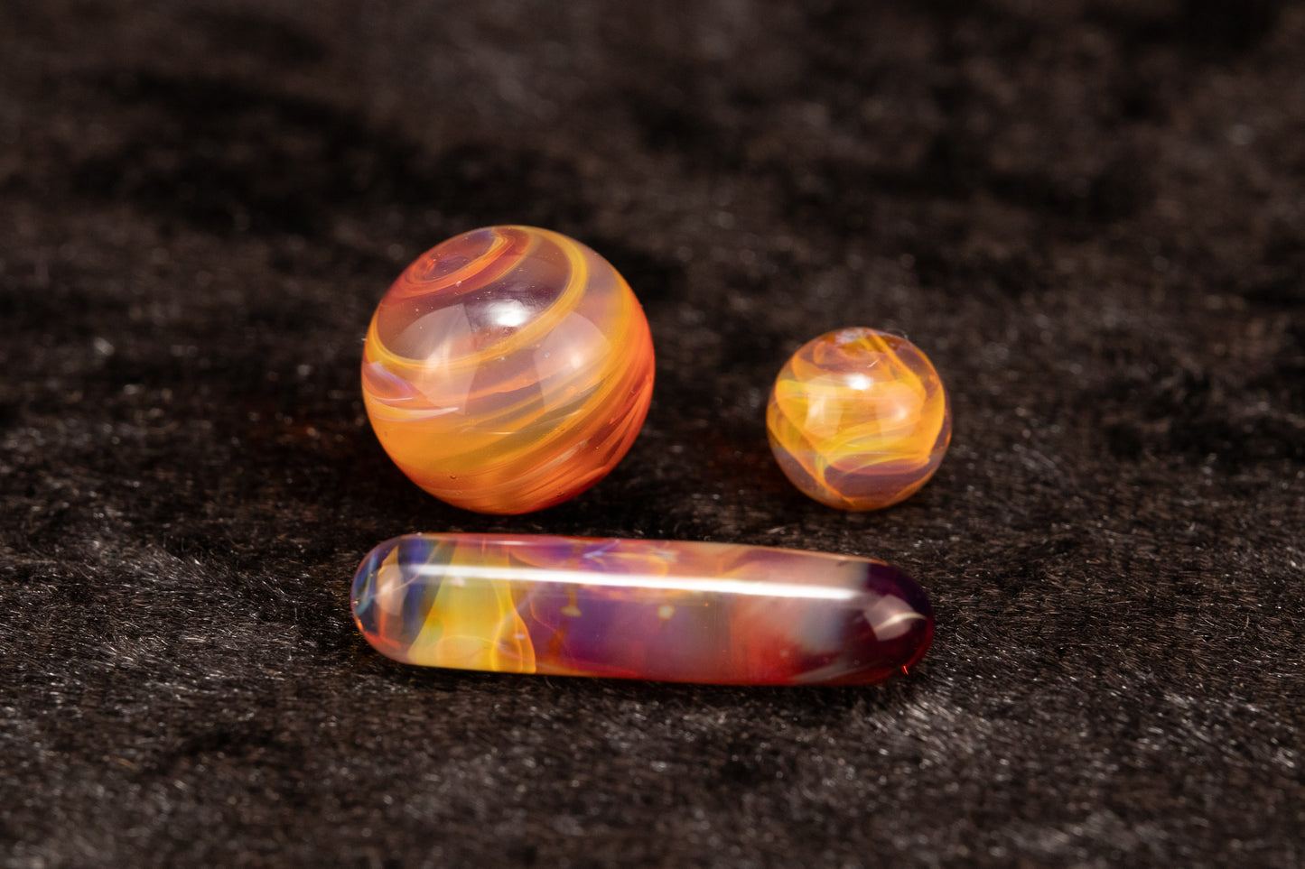 Mushroom Glass Marble Set | 25mm Glass Marbles | Handblown Borosilicate Glass | Collectible Functional Glass