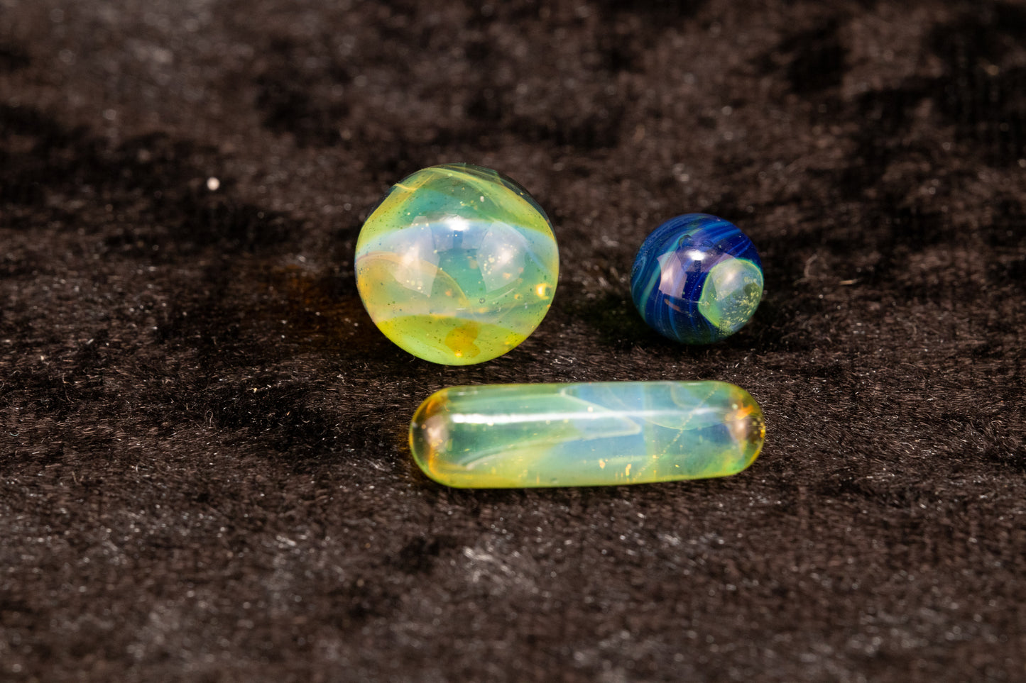 Mushroom Glass Marble Set | 25mm Glass Marbles | Handblown Borosilicate Glass | Collectible Functional Glass