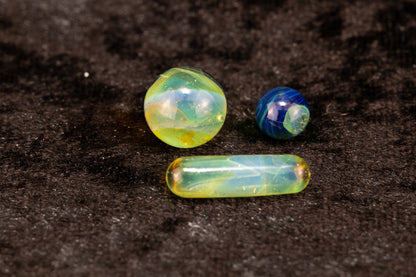 Mushroom Glass Marble Set | 25mm Glass Marbles | Handblown Borosilicate Glass | Collectible Functional Glass