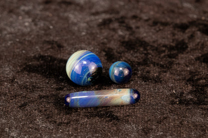Mushroom Glass Marble Set | 25mm Glass Marbles | Handblown Borosilicate Glass | Collectible Functional Glass