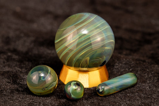 Matching Solid Color Marble Set | 25mm Glass Marbles | Handblown Borosilicate Glass | Collectible Functional Glass