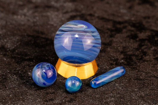 Matching Solid Color Marble Set | 25mm Glass Marbles | Handblown Borosilicate Glass | Collectible Functional Glass