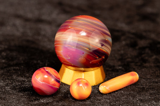 Matching Solid Color Marble Set | 25mm Glass Marbles | Handblown Borosilicate Glass | Collectible Functional Glass